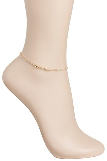 Rhinestone Pave Bar Charm Anklet