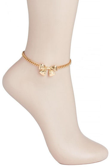 Bow Charm Chain Anklet - #KA23154