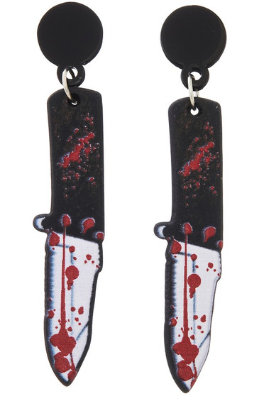 Scary Bloody Knife Earrings