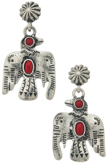 Western Thunderbird Stone Drop Earrings.