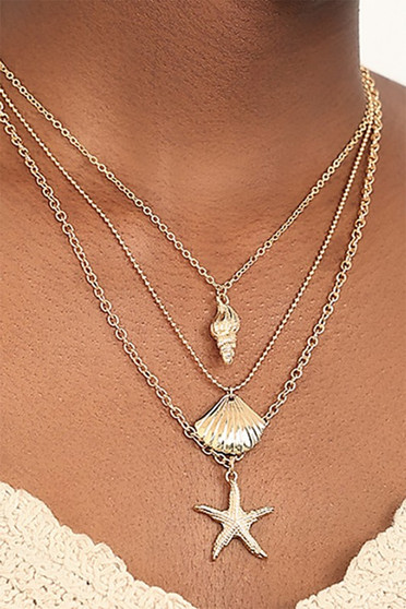 Sea Pendant Three Layered Necklace