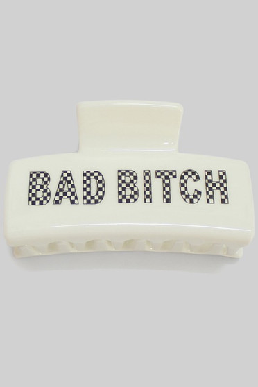 Acrylic Checker Bad Bitch Print Hair Clip