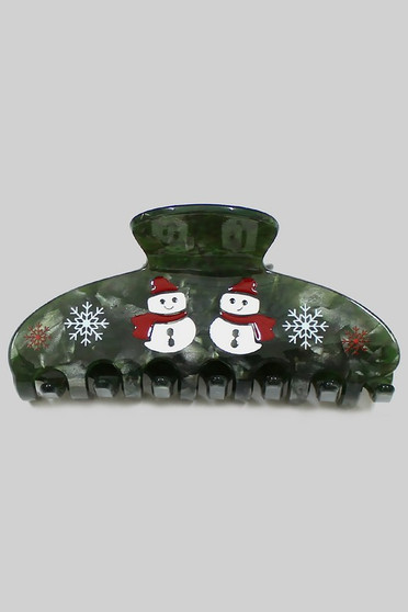 Acrylic Christmas Snowman Hair Clip