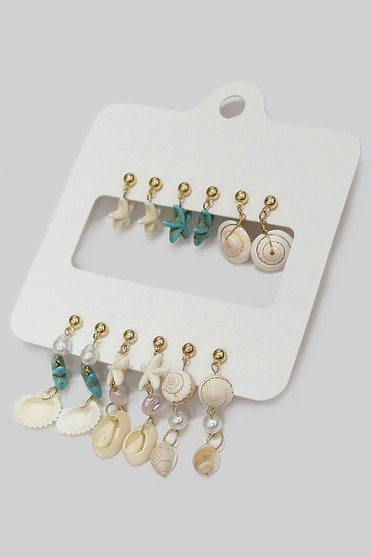 Six Pair Sea Charm Dangle Earrings Set