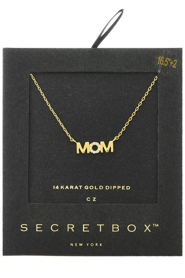 Gold Or Sterling Silver Dipped  Mom Necklace. 