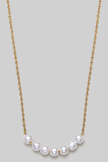 Gold Dipped Dainty Pearl Necklace