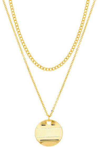 Disc Pendant Necklace Set