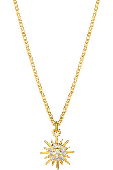 Cz Sun Pendant Dainty Necklace
