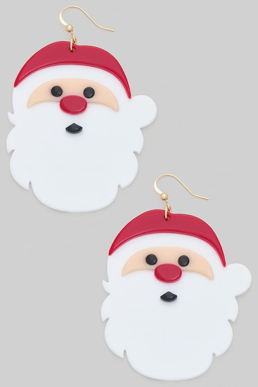 Acrylic Christmas Santa Earrings