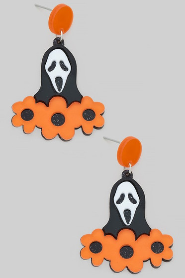 Acrylic Halloween Scream Drop Earrings