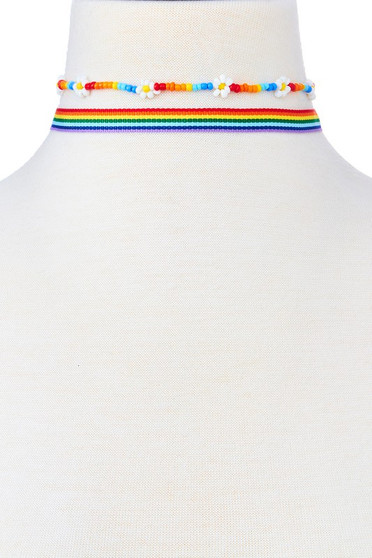 Colorful Two Piece Choker Necklace Set