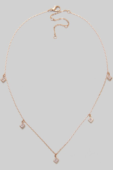 Diamond Drops Dainty Necklace