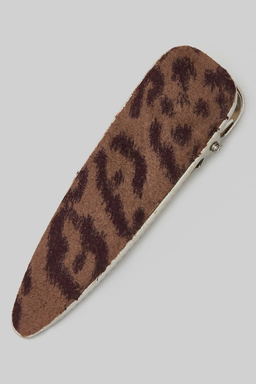 Suede Like Animal Print Hair Clip