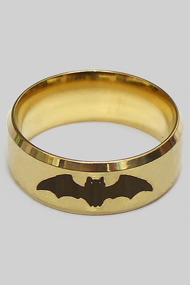Engraved Bat Band Ring