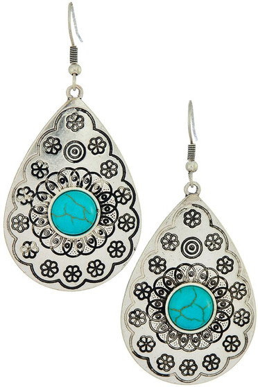 Metal Teardrop Dangle Earrings