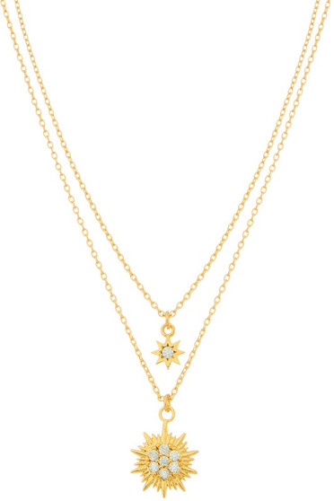 Brass Cz Star Pendant Necklace