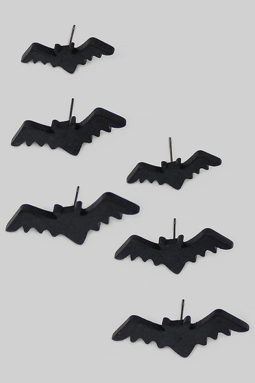 Three Pairs Of Bat Post Earrings
