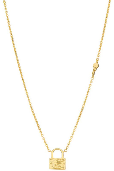 Hammered Lock Pendant Necklace