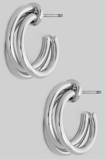 Brass Triple Stack Hoop Earrings