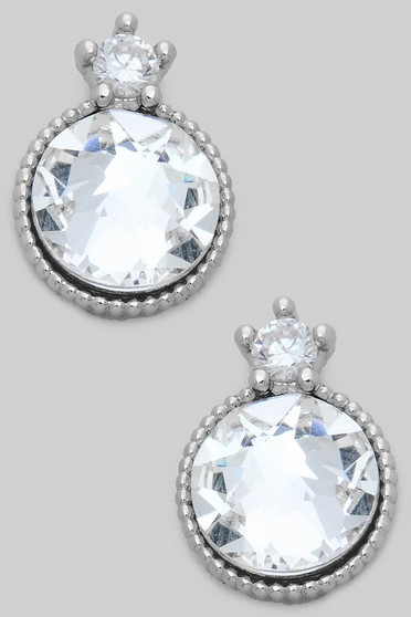 Dainty Round Cz Studs With Cz Star