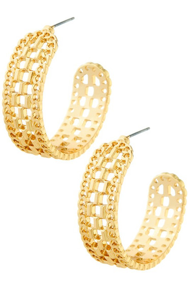 Filigree Chain Hoop Earrings