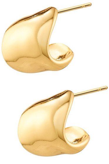Curved Brass Post Earrings