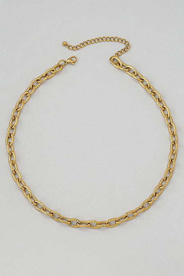 Stainless Steel Etched Detail Chain Necklace