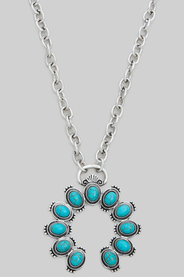 Western Concho Pendant Necklace