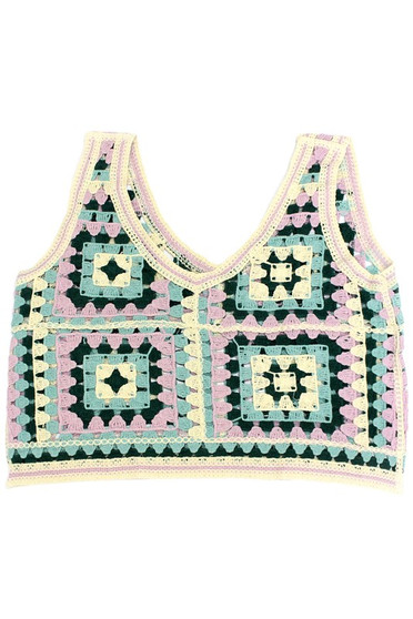 Granny Square Crochet Crop Top