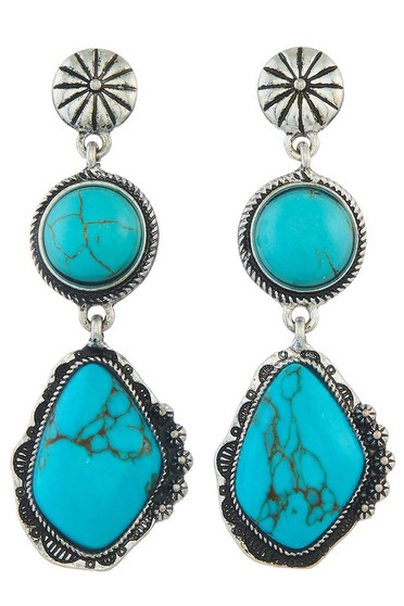 Western Stone Dangle Earrings