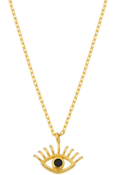  Gold Dipped Evil Eye Pendant Necklace.