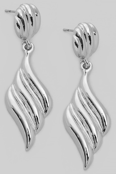 Textured Curved Drop Earrings