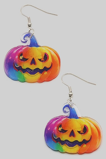 Acrylic Pumpkin Drop Earrings