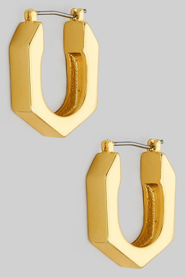 Gold Dipped Hexagon Hoop Earrings
