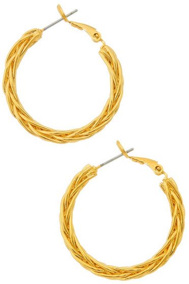 Gold Dipped Hoop Earrings.