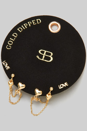 Gold Dipped Two Piece Dainty Earring Set