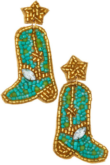 Western Boot Bead Earrings - #FEA407