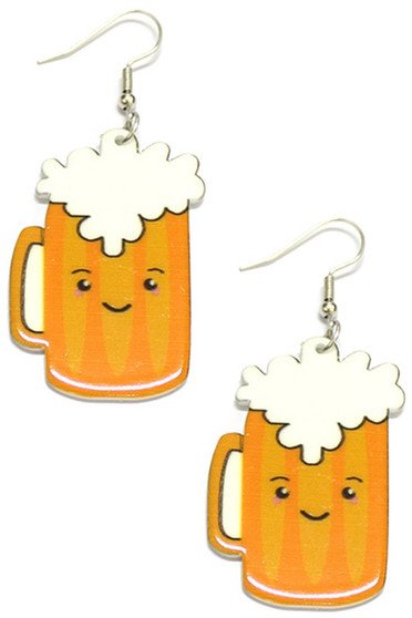Beer Mug Drop Earrings - #KE21523