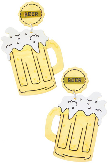 Acrylic Beer Mug Earrings