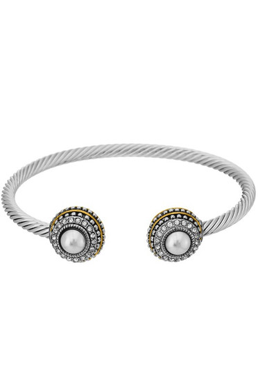 Cable Stone Cuff Bracelet