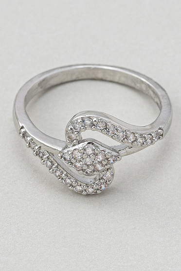 Brass Knot Ring With Cz Pave