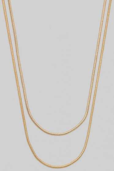 Layered Snake Chain Necklace - #KN20140-1