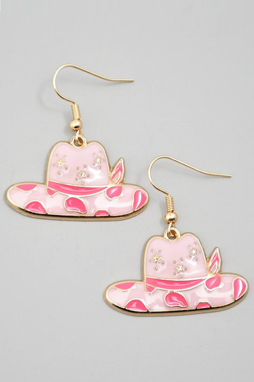 Epoxy Cowboy Hat Dangle Earrings