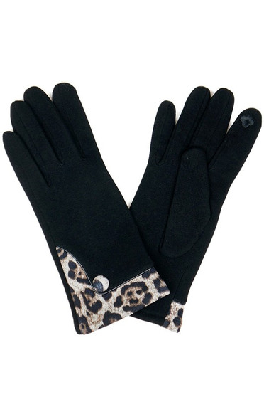 Leopard Or Snake Trim Gloves.