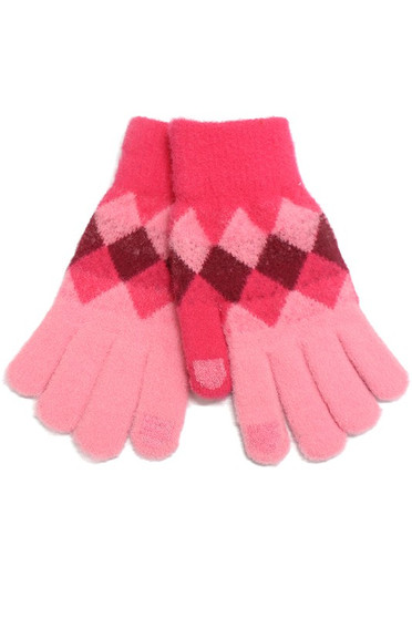 Argyle Print Smart Touch Gloves
