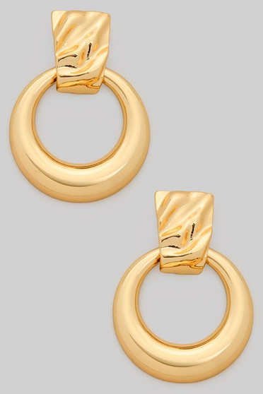 Textured Door Knocker Earrings