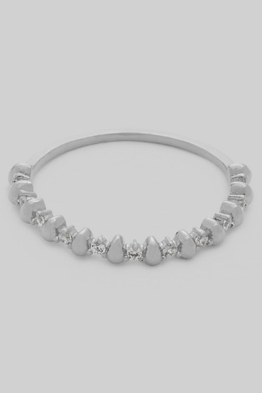 Dainty Tear And Cz Pave Brass Ring