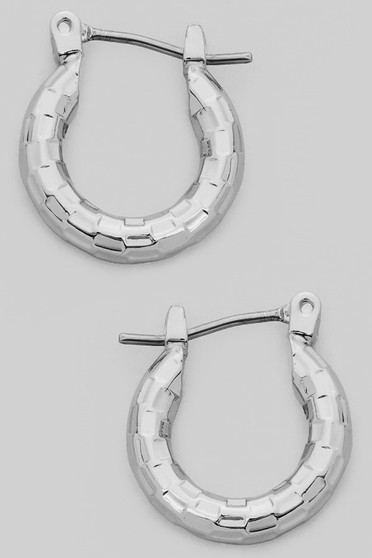 Textured Pincatch Huggie Earrings