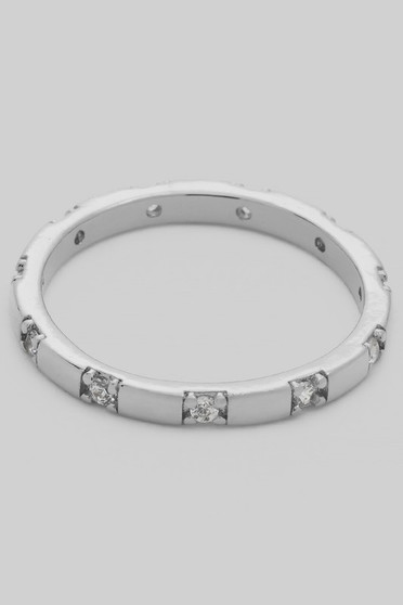 Delicate Brass Ring With Cz Pave - #GR5160