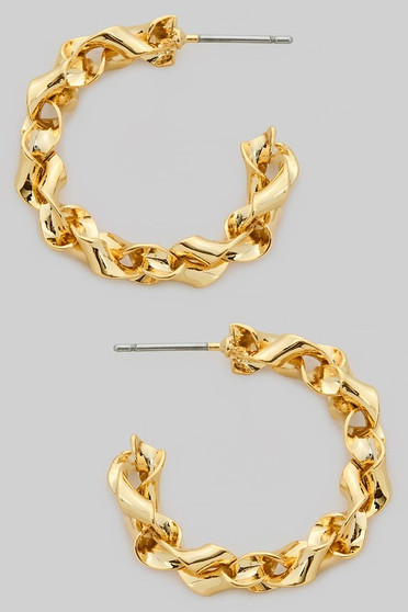 Braided Open Hoop Earrings